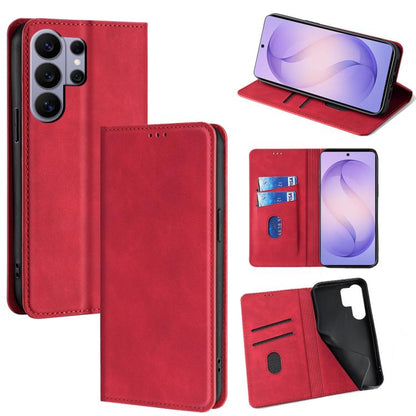 Skin Feel Magnetic Leather Phone Case, For Samsung Galaxy S26+ 5G, For Samsung Galaxy S26 Ultra 5G, For Samsung Galaxy S26 5G, For Samsung Galaxy S25 5G