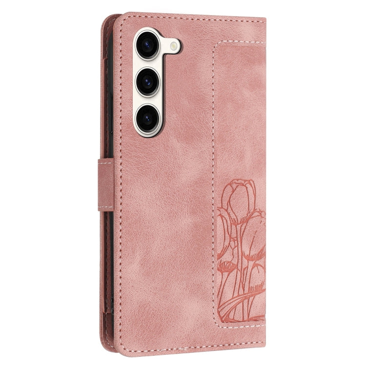 Tulips Embossed Leather Phone Case with Lanyard, For Samsung Galaxy S23+ 5G, For Samsung Galaxy S23 5G, For Samsung Galaxy S20 FE, For Samsung Galaxy S22 Ultra 5G