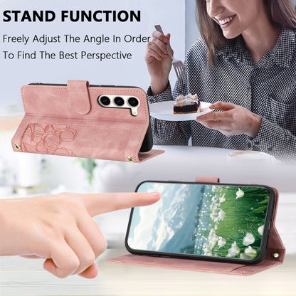 Tulips Embossed Leather Phone Case with Lanyard, For Samsung Galaxy S23+ 5G, For Samsung Galaxy S23 5G, For Samsung Galaxy S20 FE, For Samsung Galaxy S22 Ultra 5G