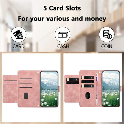 Tulips Embossed Leather Phone Case with Lanyard, For Samsung Galaxy S26 5G, For Samsung Galaxy S25 FE 5G, For Samsung Galaxy S25 Edge 5G, For Samsung Galaxy S25 5G
