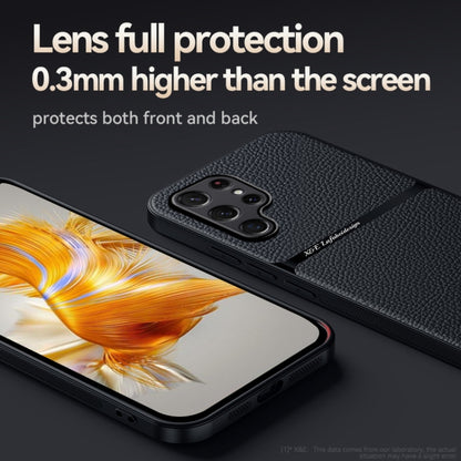 Litchi Leather Magnetic Full Coverage Shockproof Phone Case, For Samsung Galaxy S22 Ultra 5G, For Samsung Galaxy S22+ 5G, For Samsung Galaxy S22 5G, For Samsung Galaxy S21 FE 5G