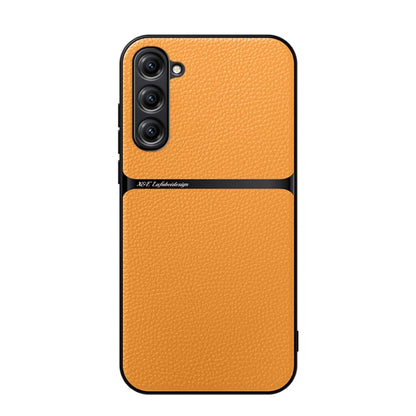 Litchi Leather Magnetic Full Coverage Shockproof Phone Case, For Samsung Galaxy S24 Ultra 5G, For Samsung Galaxy S24+ 5G, For Samsung Galaxy S24 5G, For Samsung Galaxy S23 FE 5G