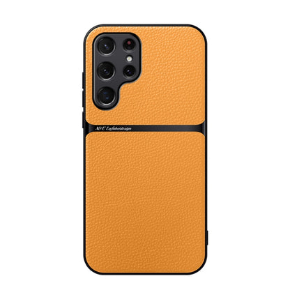 Litchi Leather Magnetic Full Coverage Shockproof Phone Case, For Samsung Galaxy S24 Ultra 5G, For Samsung Galaxy S24+ 5G, For Samsung Galaxy S24 5G, For Samsung Galaxy S23 FE 5G