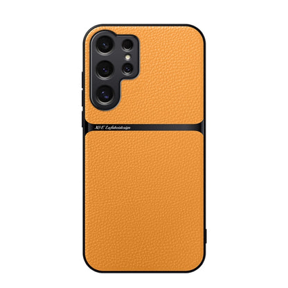 Litchi Leather Magnetic Full Coverage Shockproof Phone Case, For Samsung Galaxy S25 5G, For Samsung Galaxy S25+ 5G, For Samsung Galaxy S25 Ultra 5G, For Samsung Galaxy S24 FE 5G
