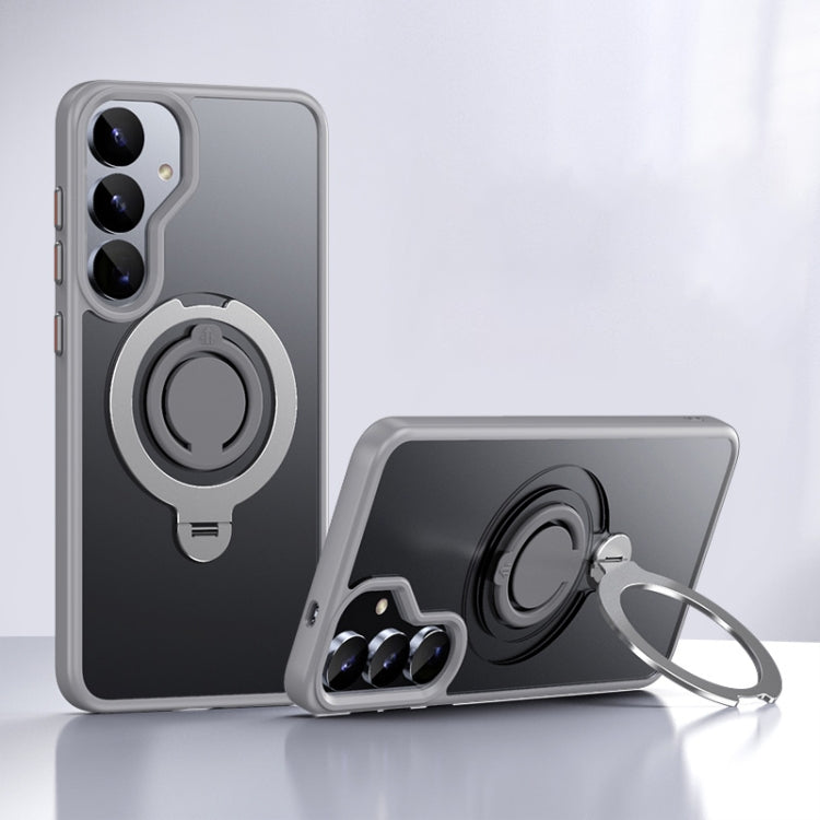 Frosted MagSafe Phone Case with 360 Degree Rotating Holder, For Samsung Galaxy S25 5G, For Samsung Galaxy S25+ 5G, For Samsung Galaxy S25 Ultra 5G