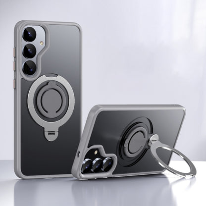 Frosted MagSafe Phone Case with 360 Degree Rotating Holder, For Samsung Galaxy S25 5G, For Samsung Galaxy S25+ 5G, For Samsung Galaxy S25 Ultra 5G