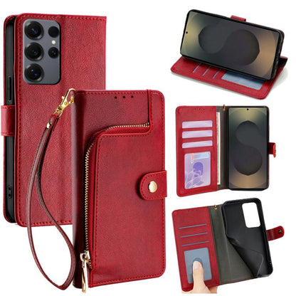 Zipper Bag Leather Phone Case, For Samsung Galaxy S25 5G, For Samsung Galaxy S25+ 5G, For Samsung Galaxy S25 Ultra 5G