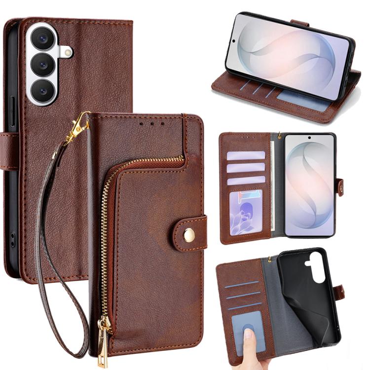 Zipper Bag Leather Phone Case, For Samsung Galaxy S26+ 5G, For Samsung Galaxy S26 Ultra 5G, For Samsung Galaxy S26 5G, For Samsung Galaxy S25 5G, For Samsung Galaxy S25+ 5G, For Samsung Galaxy S25 Ultra 5G