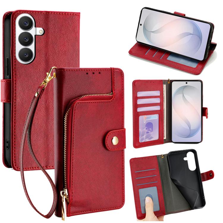 Zipper Bag Leather Phone Case, For Samsung Galaxy S26+ 5G, For Samsung Galaxy S26 Ultra 5G, For Samsung Galaxy S26 5G, For Samsung Galaxy S25 5G, For Samsung Galaxy S25+ 5G, For Samsung Galaxy S25 Ultra 5G