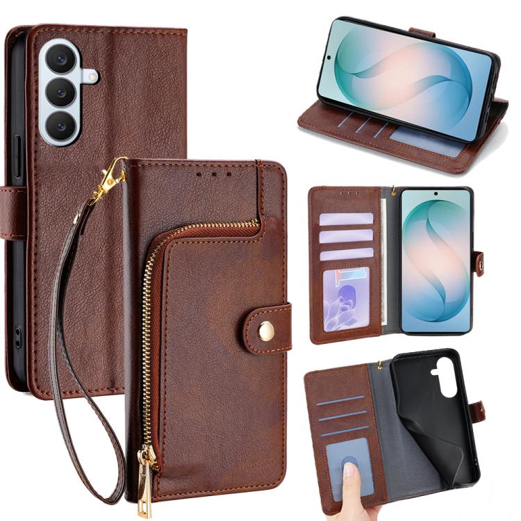 Zipper Bag Leather Phone Case, For Samsung Galaxy S26+ 5G, For Samsung Galaxy S26 Ultra 5G, For Samsung Galaxy S26 5G, For Samsung Galaxy S25 5G, For Samsung Galaxy S25+ 5G, For Samsung Galaxy S25 Ultra 5G