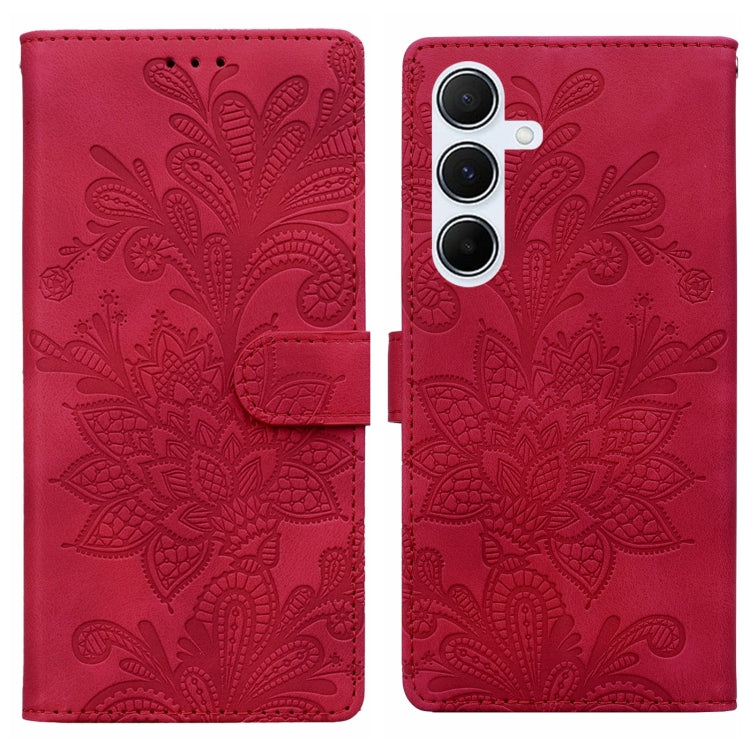 Lace Floral Embossed Magnetic Buckle PU Phone Case With Wrist Strap, For Samsung Galaxy S24 5G, For Samsung Galaxy S23 FE 5G, For Samsung Galaxy S23 Ultra 5G, For Samsung Galaxy S23+ 5G