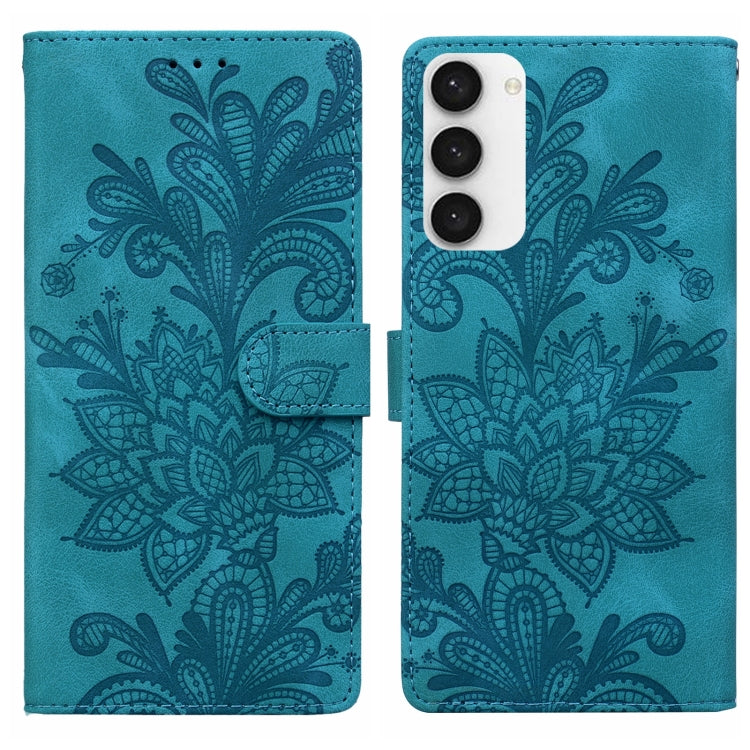 Lace Floral Embossed Magnetic Buckle PU Phone Case With Wrist Strap, For Samsung Galaxy S23 5G, For Samsung Galaxy S20 FE, For Samsung Galaxy S22 Ultra 5G, For Samsung Galaxy S22+ 5G