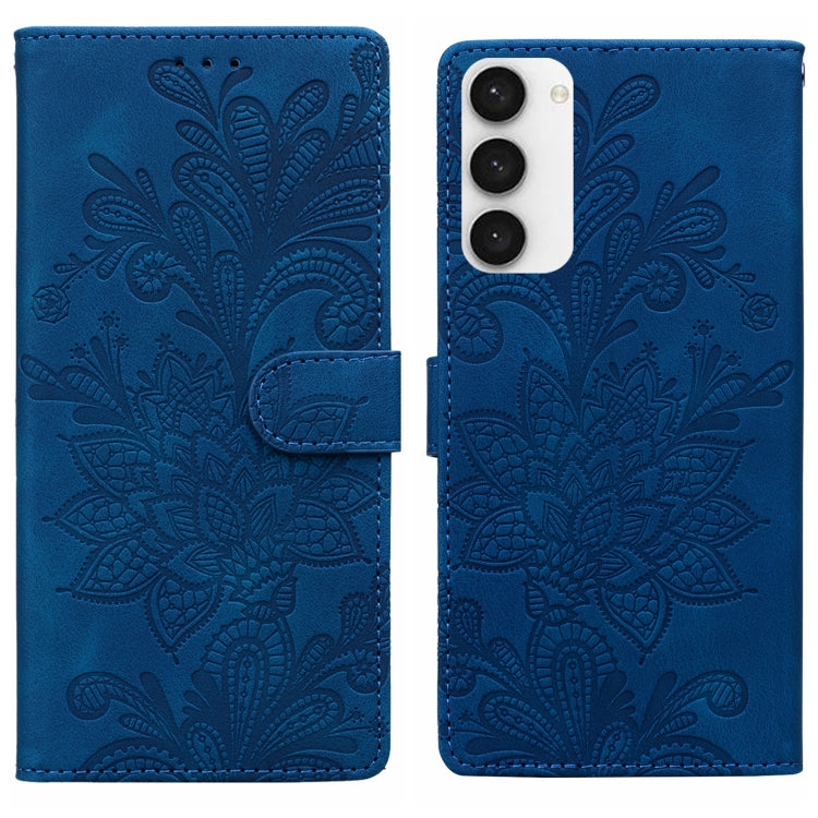 Lace Floral Embossed Magnetic Buckle PU Phone Case With Wrist Strap, For Samsung Galaxy S23 5G, For Samsung Galaxy S20 FE, For Samsung Galaxy S22 Ultra 5G, For Samsung Galaxy S22+ 5G