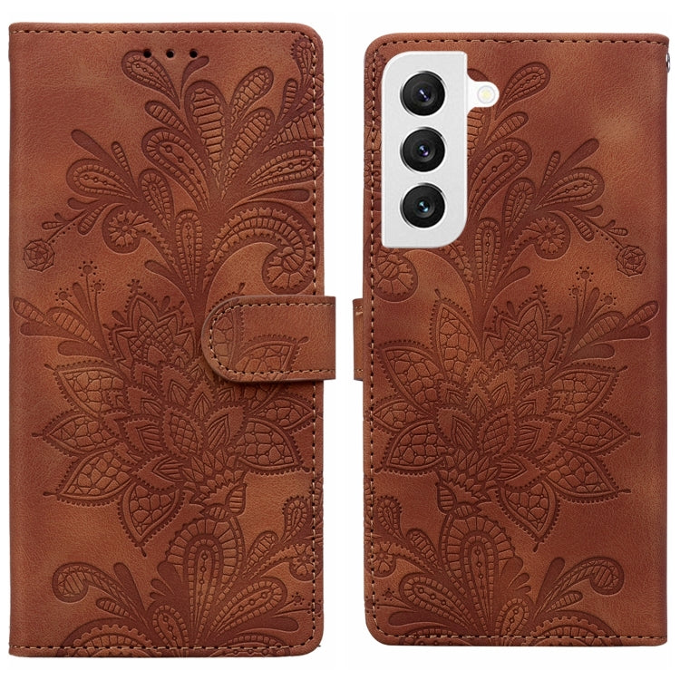 Lace Floral Embossed Magnetic Buckle PU Phone Case With Wrist Strap, For Samsung Galaxy S23 5G, For Samsung Galaxy S20 FE, For Samsung Galaxy S22 Ultra 5G, For Samsung Galaxy S22+ 5G