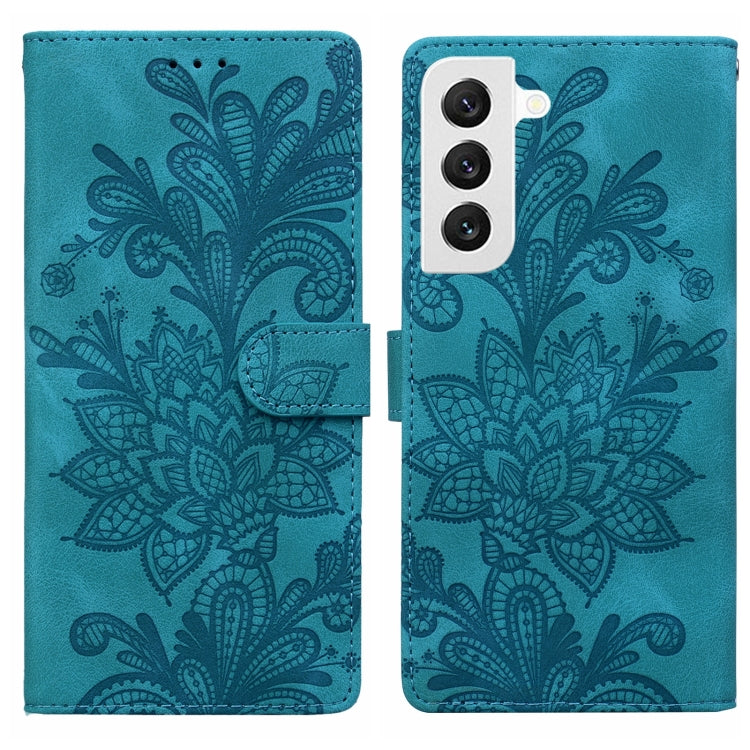 Lace Floral Embossed Magnetic Buckle PU Phone Case With Wrist Strap, For Samsung Galaxy S22 5G, For Samsung Galaxy S21 FE 5G, For Samsung Galaxy S21 5G, For Samsung Galaxy S21+ 5G