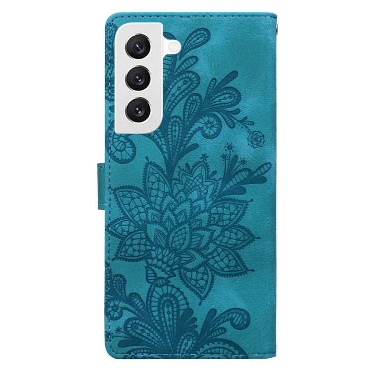 Lace Floral Embossed Magnetic Buckle PU Phone Case With Wrist Strap, For Samsung Galaxy S22 5G, For Samsung Galaxy S21 FE 5G, For Samsung Galaxy S21 5G, For Samsung Galaxy S21+ 5G