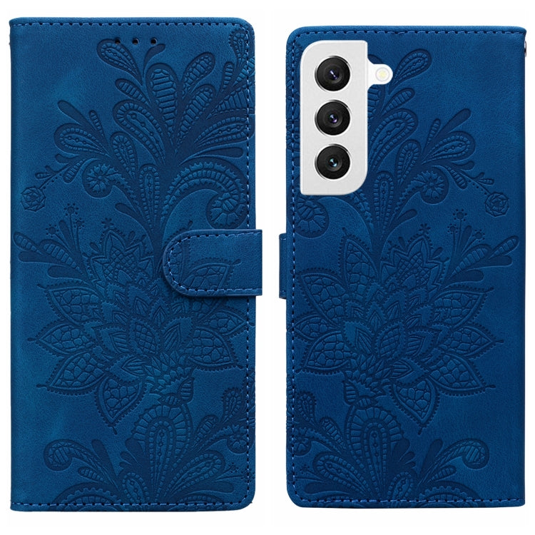 Lace Floral Embossed Magnetic Buckle PU Phone Case With Wrist Strap, For Samsung Galaxy S22 5G, For Samsung Galaxy S21 FE 5G, For Samsung Galaxy S21 5G, For Samsung Galaxy S21+ 5G