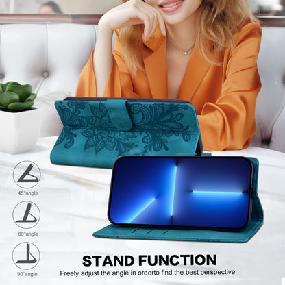 Lace Floral Embossed Magnetic Buckle PU Phone Case With Wrist Strap, For Samsung Galaxy S21 Ultra 5G