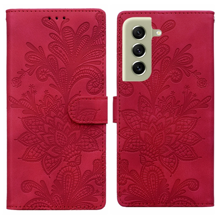 Lace Floral Embossed Magnetic Buckle PU Phone Case With Wrist Strap, For Samsung Galaxy S22 5G, For Samsung Galaxy S21 FE 5G, For Samsung Galaxy S21 5G, For Samsung Galaxy S21+ 5G