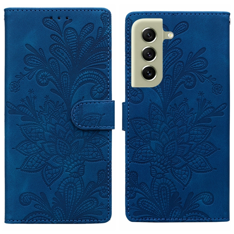 Lace Floral Embossed Magnetic Buckle PU Phone Case With Wrist Strap, For Samsung Galaxy S22 5G, For Samsung Galaxy S21 FE 5G, For Samsung Galaxy S21 5G, For Samsung Galaxy S21+ 5G