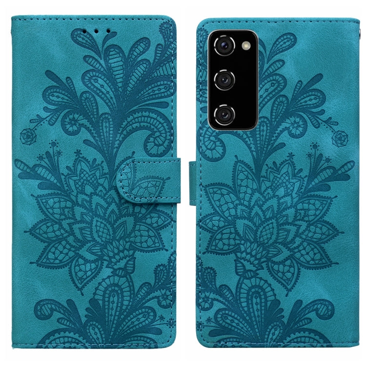 Lace Floral Embossed Magnetic Buckle PU Phone Case With Wrist Strap, For Samsung Galaxy S23 5G, For Samsung Galaxy S20 FE, For Samsung Galaxy S22 Ultra 5G, For Samsung Galaxy S22+ 5G