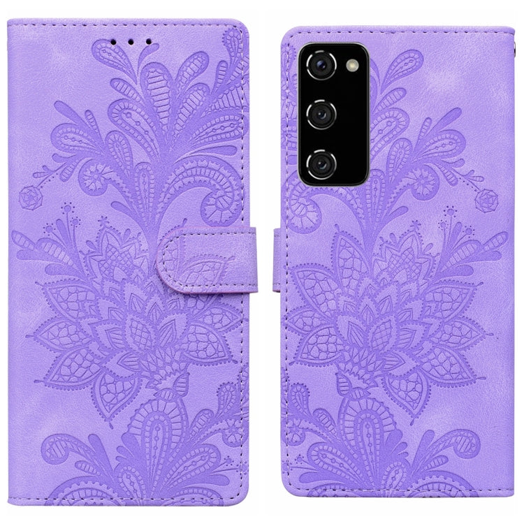 Lace Floral Embossed Magnetic Buckle PU Phone Case With Wrist Strap, For Samsung Galaxy S23 5G, For Samsung Galaxy S20 FE, For Samsung Galaxy S22 Ultra 5G, For Samsung Galaxy S22+ 5G