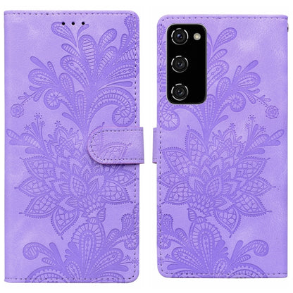 Lace Floral Embossed Magnetic Buckle PU Phone Case With Wrist Strap, For Samsung Galaxy S23 5G, For Samsung Galaxy S20 FE, For Samsung Galaxy S22 Ultra 5G, For Samsung Galaxy S22+ 5G
