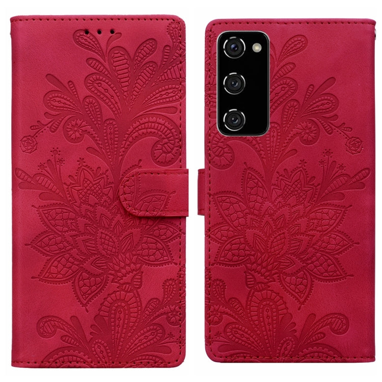 Lace Floral Embossed Magnetic Buckle PU Phone Case With Wrist Strap, For Samsung Galaxy S23 5G, For Samsung Galaxy S20 FE, For Samsung Galaxy S22 Ultra 5G, For Samsung Galaxy S22+ 5G
