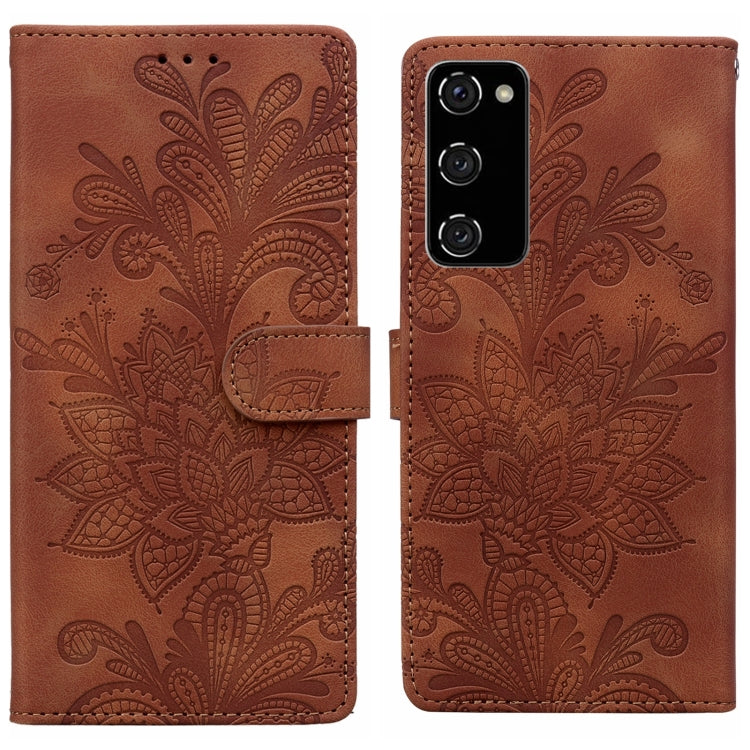 Lace Floral Embossed Magnetic Buckle PU Phone Case With Wrist Strap, For Samsung Galaxy S23 5G, For Samsung Galaxy S20 FE, For Samsung Galaxy S22 Ultra 5G, For Samsung Galaxy S22+ 5G