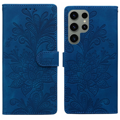 Lace Floral Embossed Magnetic Buckle PU Phone Case With Wrist Strap, For Samsung Galaxy S24 5G, For Samsung Galaxy S23 FE 5G, For Samsung Galaxy S23 Ultra 5G, For Samsung Galaxy S23+ 5G