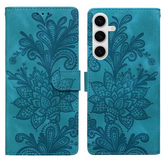 Lace Floral Embossed Magnetic Buckle PU Phone Case With Wrist Strap, For Samsung Galaxy S25 5G, For Samsung Galaxy S25+ 5G, For Samsung Galaxy S25 Ultra 5G, For Samsung Galaxy S24 Ultra 5G