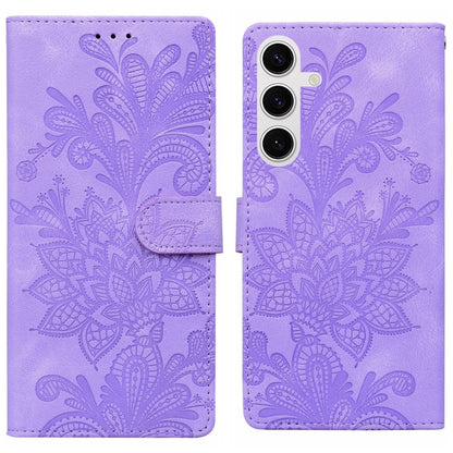 Lace Floral Embossed Magnetic Buckle PU Phone Case With Wrist Strap, For Samsung Galaxy S25 5G, For Samsung Galaxy S25+ 5G, For Samsung Galaxy S25 Ultra 5G, For Samsung Galaxy S24 Ultra 5G