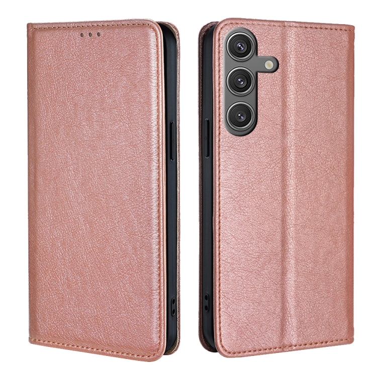 Gloss Oil Solid Color Magnetic Leather Phone Case, For Samsung Galaxy S26+ 5G, For Samsung Galaxy S26 Ultra 5G, For Samsung Galaxy S26 5G, For Samsung Galaxy S25 5G