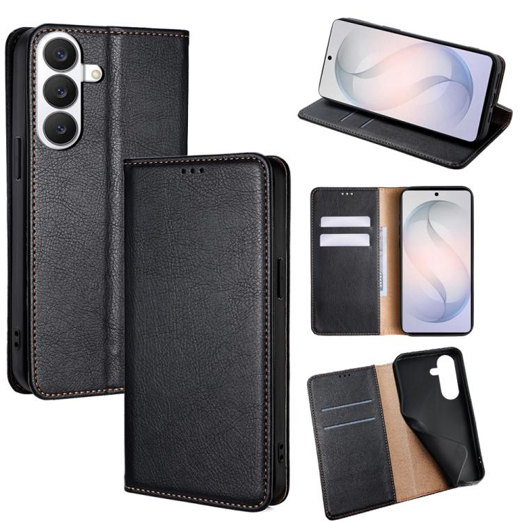 Gloss Oil Solid Color Magnetic Leather Phone Case, For Samsung Galaxy S26+ 5G, For Samsung Galaxy S26 Ultra 5G, For Samsung Galaxy S26 5G, For Samsung Galaxy S25 5G
