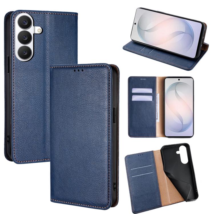 Gloss Oil Solid Color Magnetic Leather Phone Case, For Samsung Galaxy S26+ 5G, For Samsung Galaxy S26 Ultra 5G, For Samsung Galaxy S26 5G, For Samsung Galaxy S25 5G