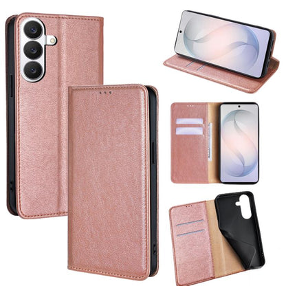 Gloss Oil Solid Color Magnetic Leather Phone Case, For Samsung Galaxy S26+ 5G, For Samsung Galaxy S26 Ultra 5G, For Samsung Galaxy S26 5G, For Samsung Galaxy S25 5G