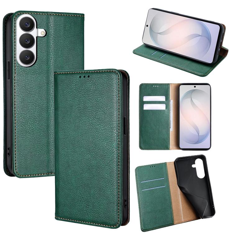 Gloss Oil Solid Color Magnetic Leather Phone Case, For Samsung Galaxy S26+ 5G, For Samsung Galaxy S26 Ultra 5G, For Samsung Galaxy S26 5G, For Samsung Galaxy S25 5G