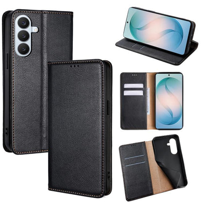 Gloss Oil Solid Color Magnetic Leather Phone Case, For Samsung Galaxy S26+ 5G, For Samsung Galaxy S26 Ultra 5G, For Samsung Galaxy S26 5G, For Samsung Galaxy S25 5G