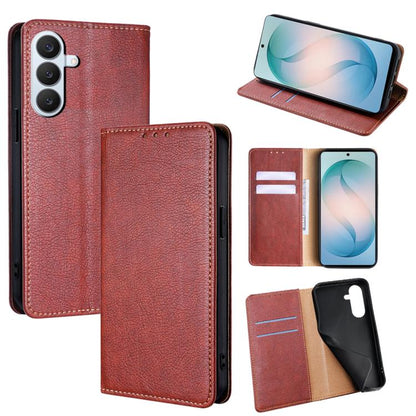 Gloss Oil Solid Color Magnetic Leather Phone Case, For Samsung Galaxy S26+ 5G, For Samsung Galaxy S26 Ultra 5G, For Samsung Galaxy S26 5G, For Samsung Galaxy S25 5G