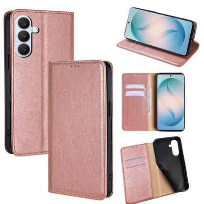 Gloss Oil Solid Color Magnetic Leather Phone Case, For Samsung Galaxy S26+ 5G, For Samsung Galaxy S26 Ultra 5G, For Samsung Galaxy S26 5G, For Samsung Galaxy S25 5G