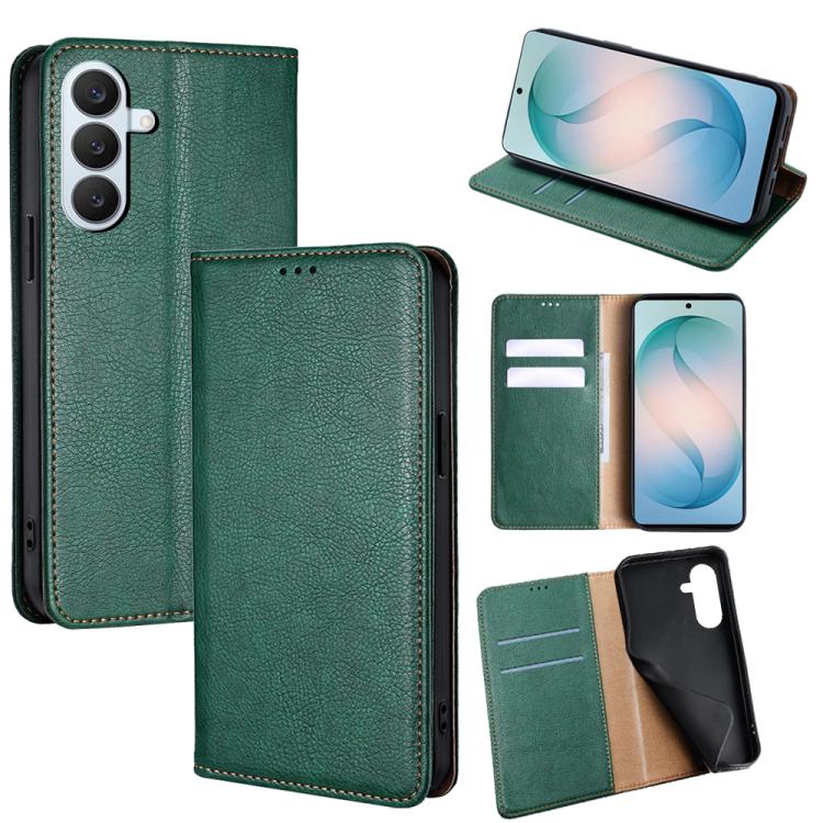 Gloss Oil Solid Color Magnetic Leather Phone Case, For Samsung Galaxy S26+ 5G, For Samsung Galaxy S26 Ultra 5G, For Samsung Galaxy S26 5G, For Samsung Galaxy S25 5G