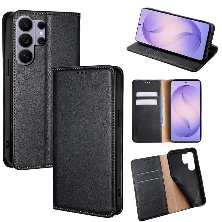 Gloss Oil Solid Color Magnetic Leather Phone Case, For Samsung Galaxy S26+ 5G, For Samsung Galaxy S26 Ultra 5G, For Samsung Galaxy S26 5G, For Samsung Galaxy S25 5G