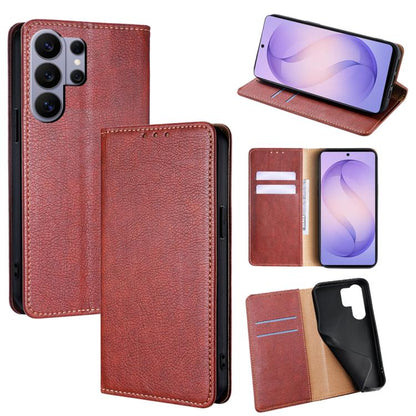 Gloss Oil Solid Color Magnetic Leather Phone Case, For Samsung Galaxy S26+ 5G, For Samsung Galaxy S26 Ultra 5G, For Samsung Galaxy S26 5G, For Samsung Galaxy S25 5G