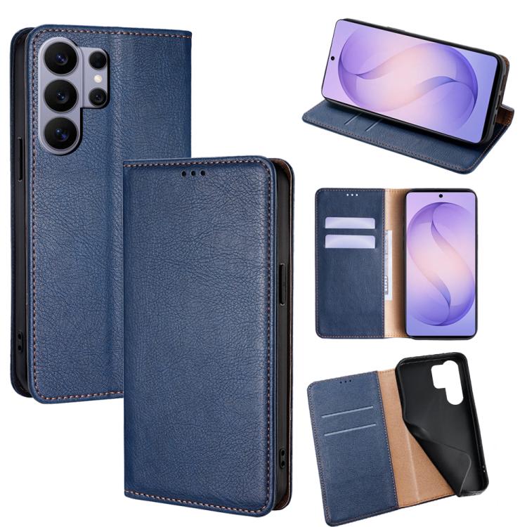 Gloss Oil Solid Color Magnetic Leather Phone Case, For Samsung Galaxy S26+ 5G, For Samsung Galaxy S26 Ultra 5G, For Samsung Galaxy S26 5G, For Samsung Galaxy S25 5G