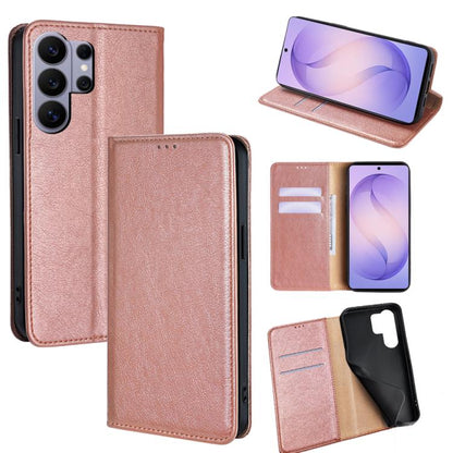 Gloss Oil Solid Color Magnetic Leather Phone Case, For Samsung Galaxy S26+ 5G, For Samsung Galaxy S26 Ultra 5G, For Samsung Galaxy S26 5G, For Samsung Galaxy S25 5G