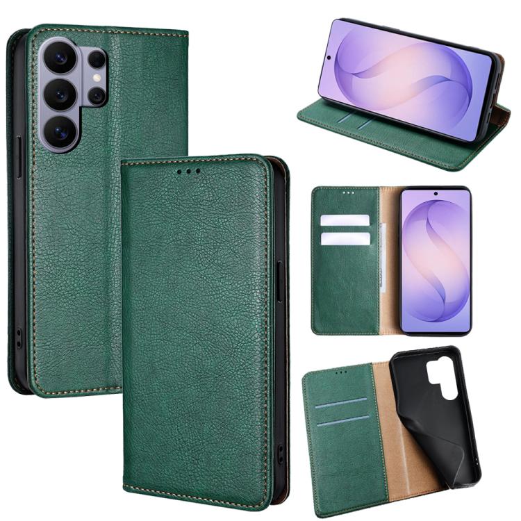Gloss Oil Solid Color Magnetic Leather Phone Case, For Samsung Galaxy S26+ 5G, For Samsung Galaxy S26 Ultra 5G, For Samsung Galaxy S26 5G, For Samsung Galaxy S25 5G