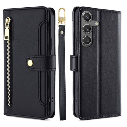 Sheep Texture Cross-body Zipper Wallet Leather Phone Case, For Samsung Galaxy S26+ 5G, For Samsung Galaxy S26 Ultra 5G, For Samsung Galaxy S26 5G, For Samsung Galaxy S25 5G