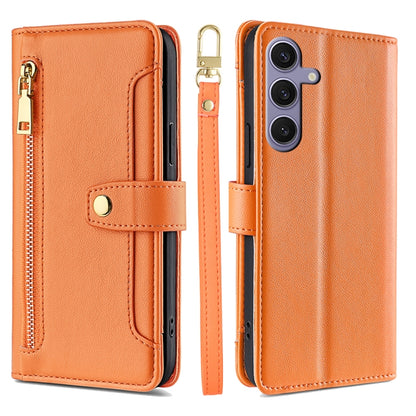 Sheep Texture Cross-body Zipper Wallet Leather Phone Case, For Samsung Galaxy S25 5G, For Samsung Galaxy S25+ 5G, For Samsung Galaxy S25 Ultra 5G