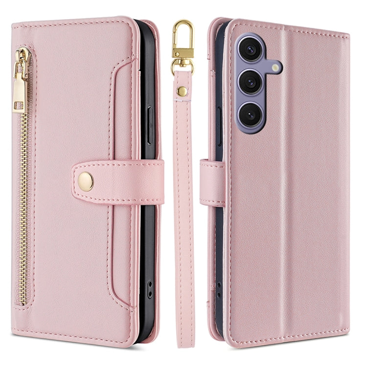 Sheep Texture Cross-body Zipper Wallet Leather Phone Case, For Samsung Galaxy S25 5G, For Samsung Galaxy S25+ 5G, For Samsung Galaxy S25 Ultra 5G