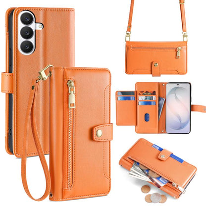 Sheep Texture Cross-body Zipper Wallet Leather Phone Case, For Samsung Galaxy S26+ 5G, For Samsung Galaxy S26 Ultra 5G, For Samsung Galaxy S26 5G, For Samsung Galaxy S25 5G